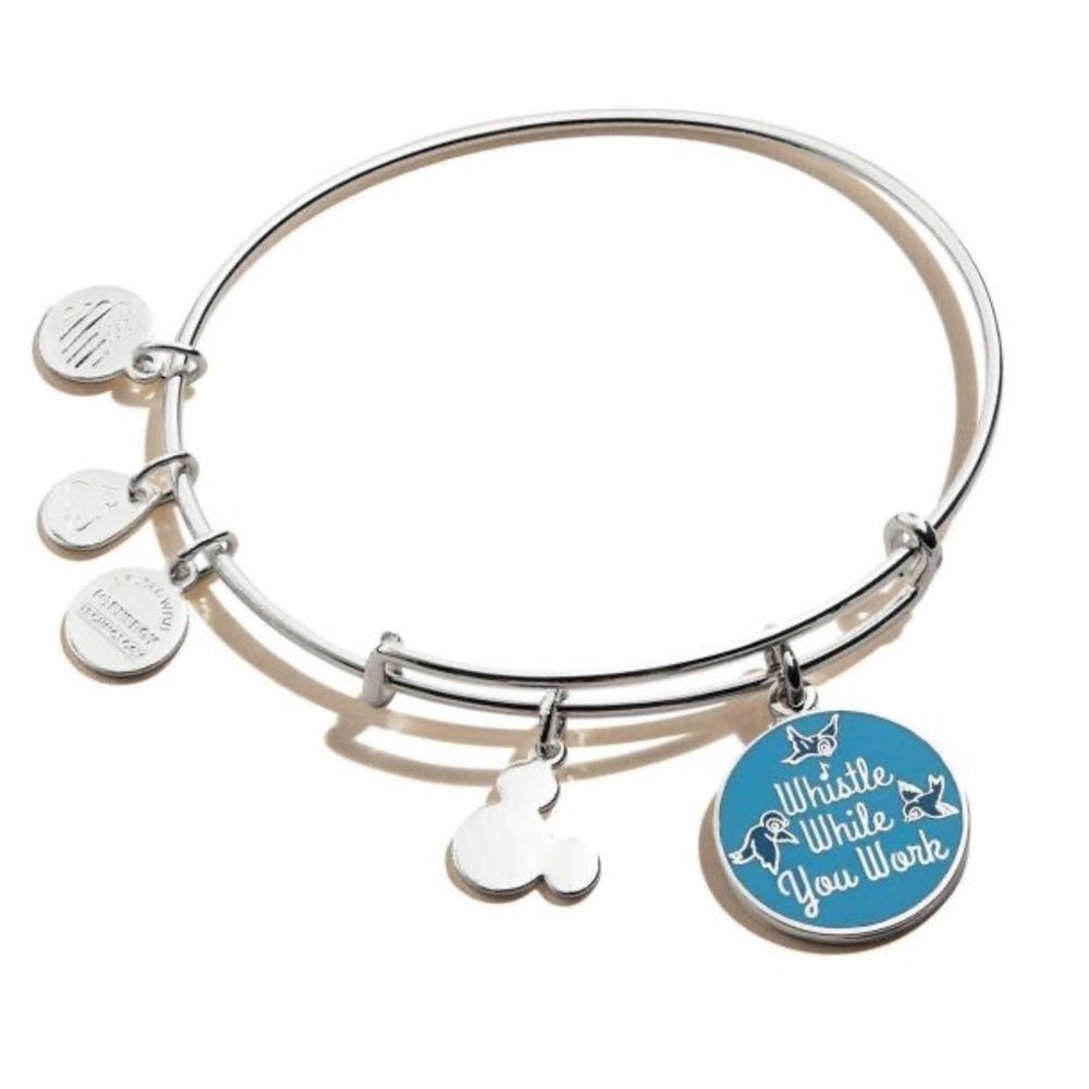 Alex and Ani Disney Snow White Whistle While You Work Silver Bangle Bracelet